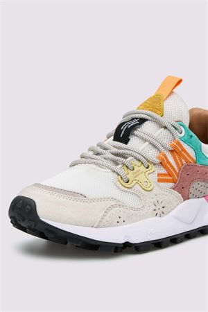 Sneakers in suede e tessuto Bianco, Fuchsia 2017817421N11 FLOWER MOUNTAIN | Sneaker | 2017817421N11